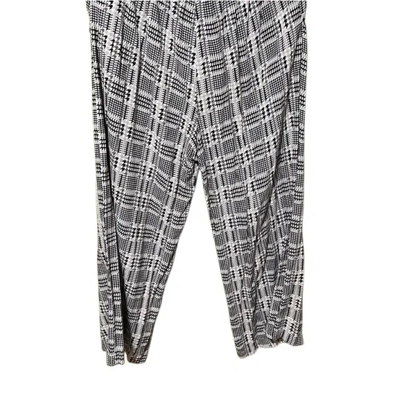 NWT LuLaRoe Black & White Checkered Houndstooth Plaid Wide Leg Pants WITH Pocket - Picture 2 of 5